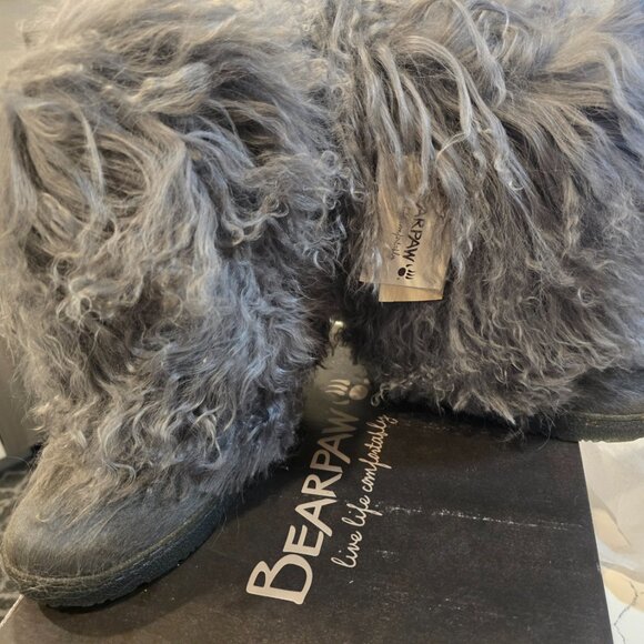 Bear Paw Women's Boots Boetis II Charcoal Grey Lamb Fur Size 5 NEW 1294W 030 - Picture 4 of 14